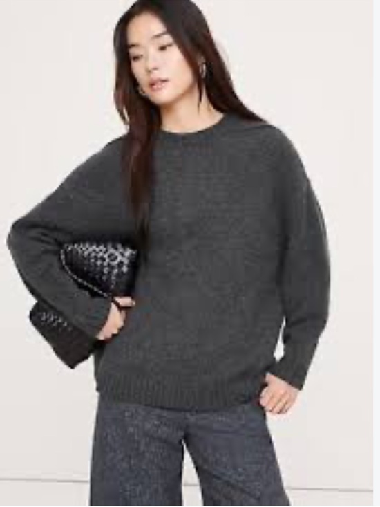 Banana Republic Sweaters - Banana Republic Extra Fine Merino Wool Blend Sweater Gray L EUC Minimalist Chic